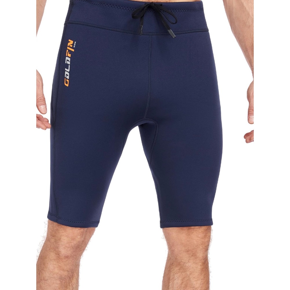Goldfin Wetsuit Shorts Mens XL Navy Blue Excellent 2mm Neoprene Swim Surf Diving